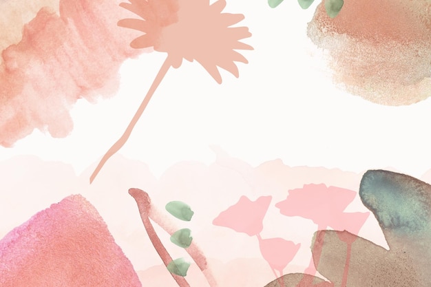 Pink Watercolor Plants Linktree Background 1