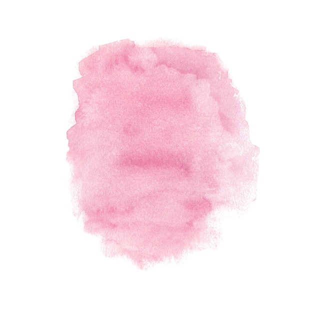 Pink watercolor splash Hand drawn illustration isolated on white background Abstract texture