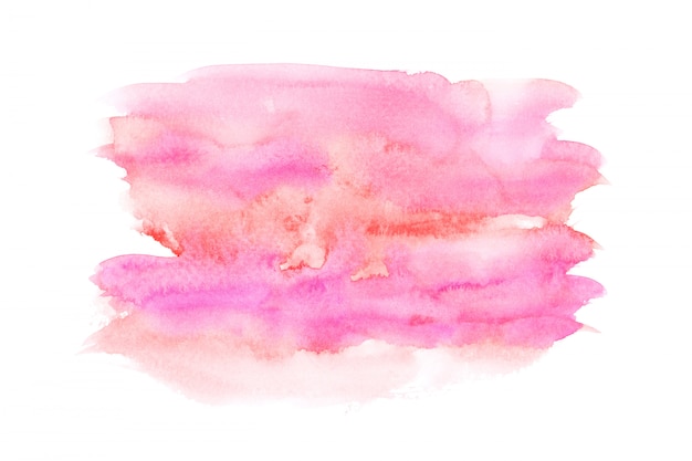 Photo pink watercolor stain paint stroke background