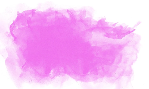 Pink watercolor on white background the color splashing on the paper