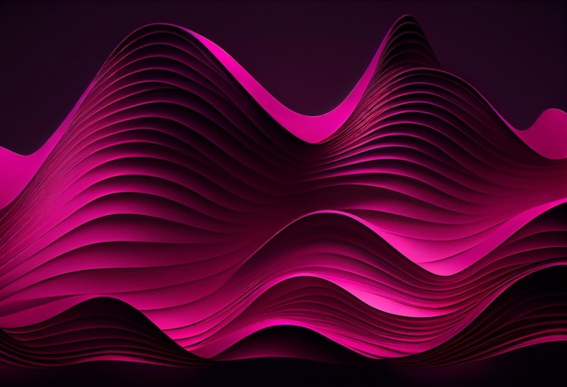 Pink waves on a black background