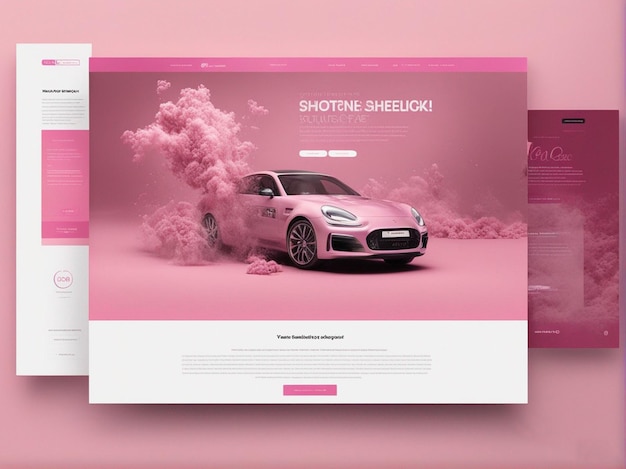 Photo a pink website with a webpage on it