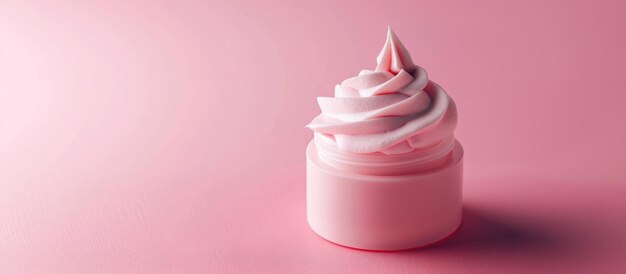 Pink Whipped Cream Container on Pink Background