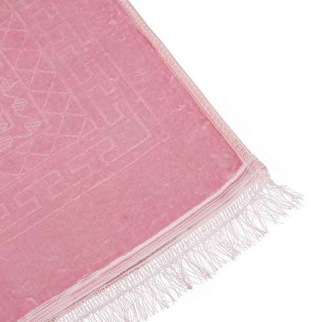 A pink and white blanket with the word love on it