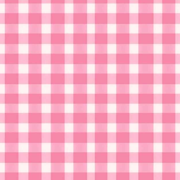 Photo a pink and white checkered fabric with a small white stripe generative ai