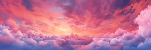 Pink and white clouds forming above sky