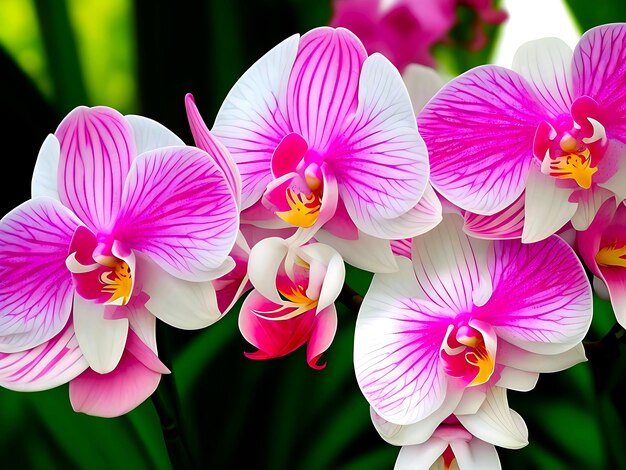 розовая и белая орхидея