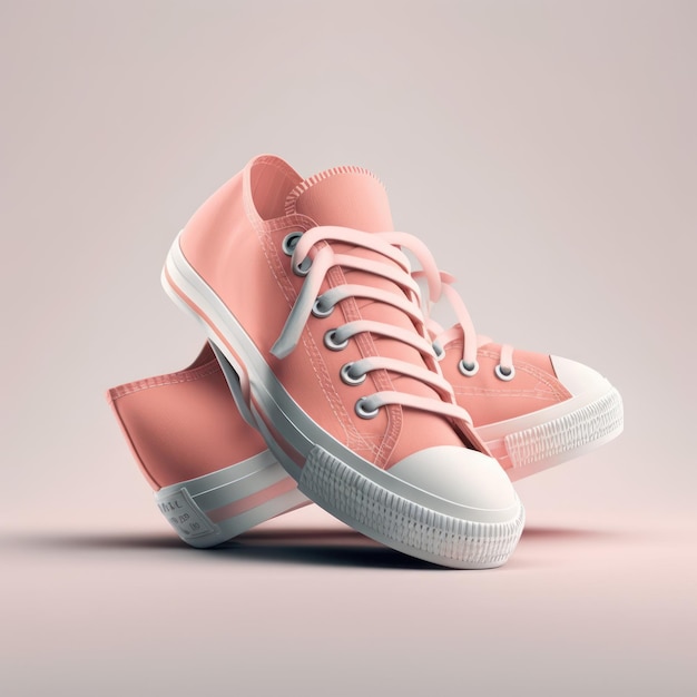 별이라는 단어가 있는 분홍색과 흰색의 컨버스 신발.