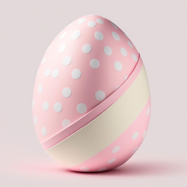 Photo a pink and white egg with white dots on it.