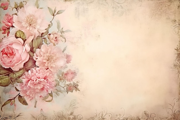 a pink and white floral background with a floral pattern