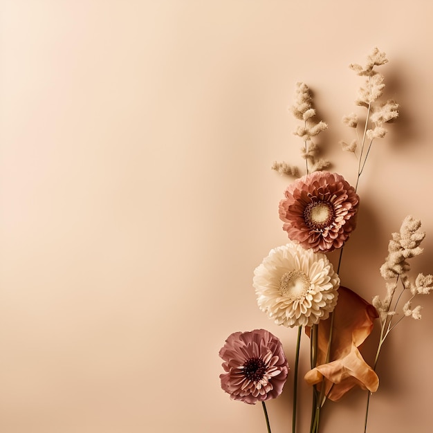 A pink and white flower is on a brown background