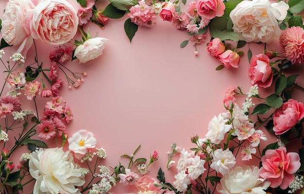 Pink and White Flowers on Pink Background