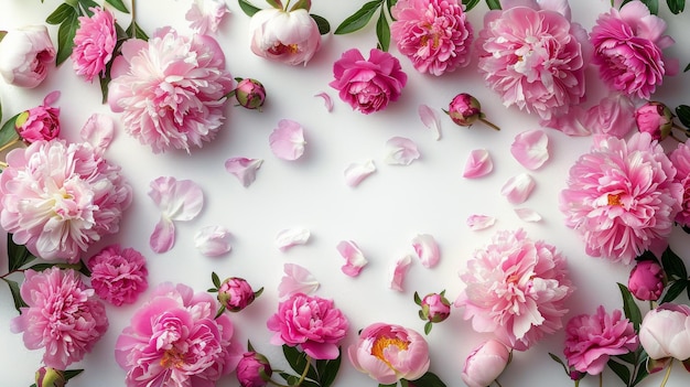 Pink and White Flowers on White Surface