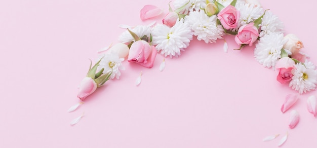 Pink and white flowers