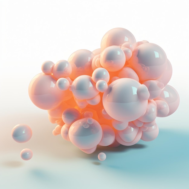 Pink and white glossy spheres