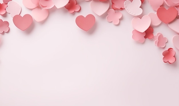 Pink and white heart abstract background for valentines day greeting card