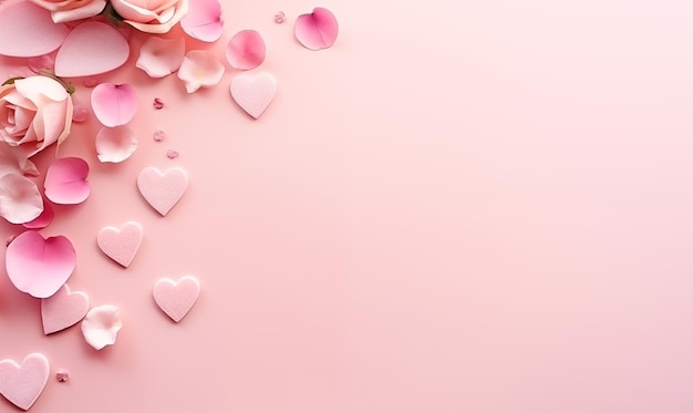 Розовый и белый абстрактный фон сердца для поздравительной карточки на День святого Валентина