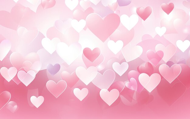 Photo the pink and white heart fluttering background