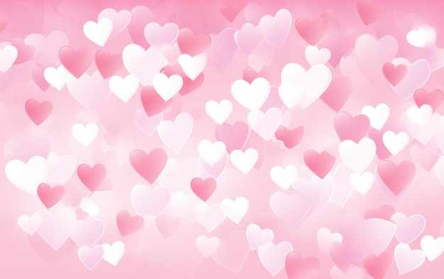 Photo the pink and white heart fluttering background