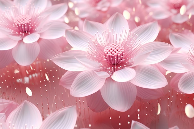 Pink and white lotus flower pattern