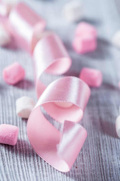 Pink and white marshmallows