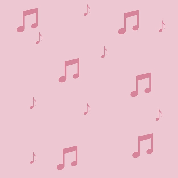 pink and white music notes on a pink background