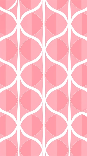 Photo a pink and white pattern with circles on it