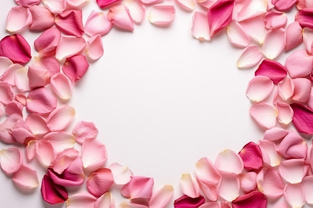 Pink and white petals arranged in a circle