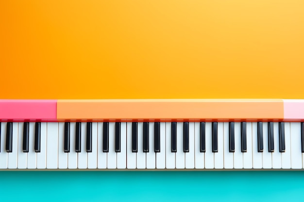 ピンクと白のピアノの鍵盤