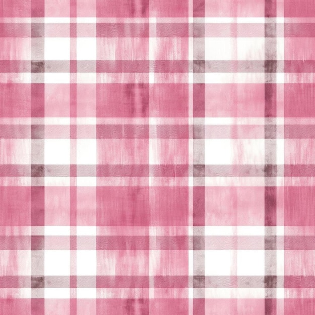 Photo a pink and white plaid fabric with a pattern of squares.