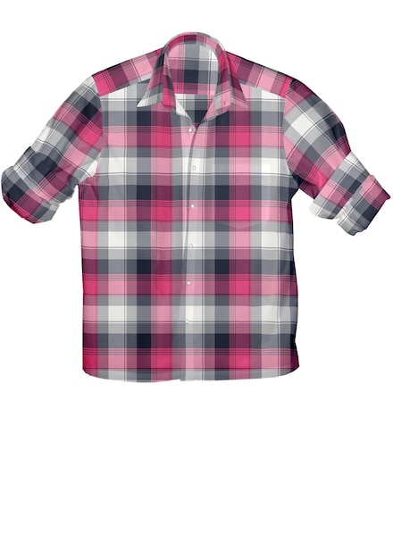 Photo a pink and white plaid shirt that says'i'm a girl '