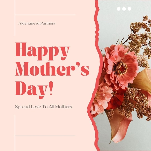 a pink and white poster with flowers on it