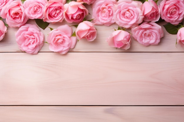 A pink and white rose background with a pink frame and a place for text