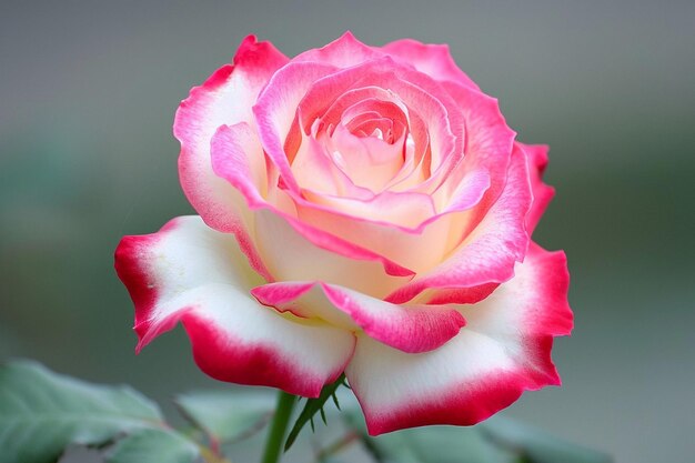 Photo pink and white rose with petal