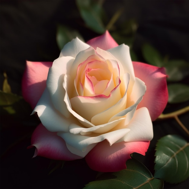 A Pink and White Rose