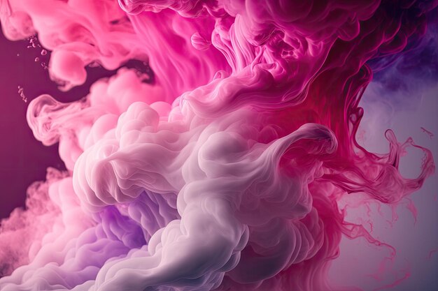 Pink and white smoke background in close up