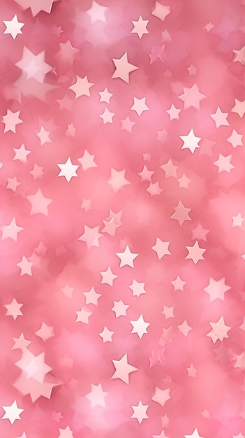 pink and white stars are scattered on a pink background generative ai