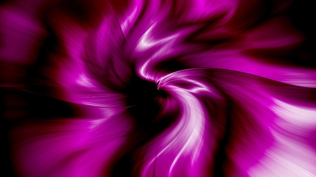 A pink and white swirl in a black background.