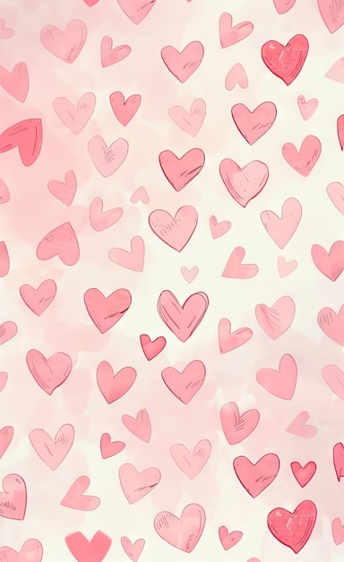 Foto un cuore in acquerello rosa e bianco
