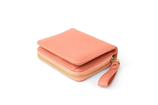 Pink woman wallet isolated on white background