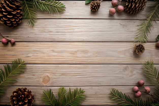 Photo pink wooden surface with decorative twigs