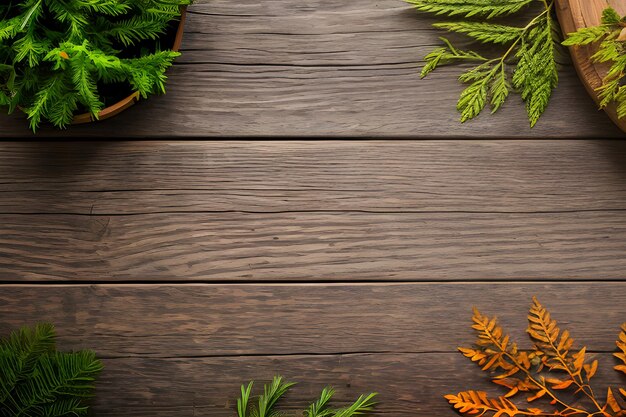 Pink wooden surface with decorative twigs