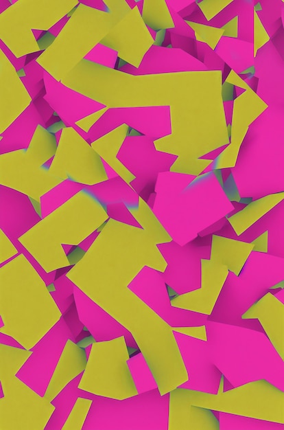 Pink and Yellow Abstract 3D Wallpaper