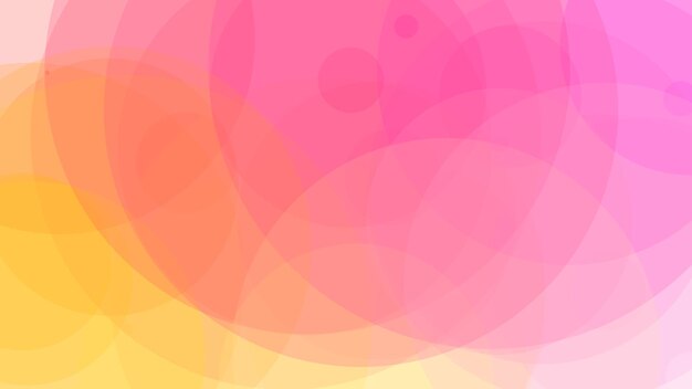 Pink and yellow background with a circle of circles