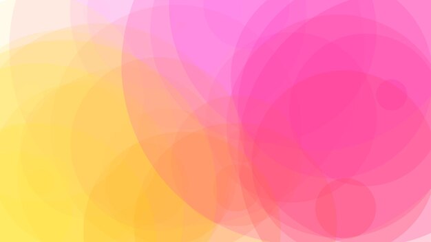 Pink and yellow background with a swirl of circles