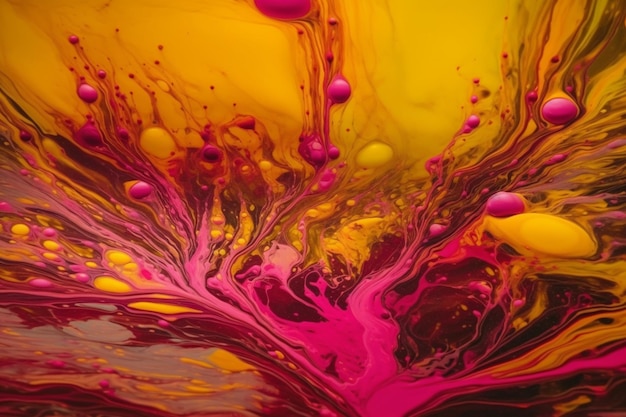 A pink and yellow liquid background