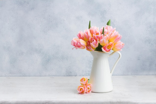 Pink and yellow tulips