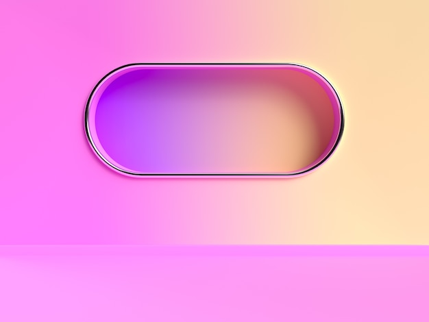 pink yellow wall gradient abstract 3d rendering scene