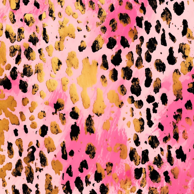 Photo a pink and yellow wall with black spots and spots on it