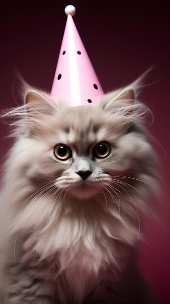 Фото Розовый котенок в шляпе на переднем плане
